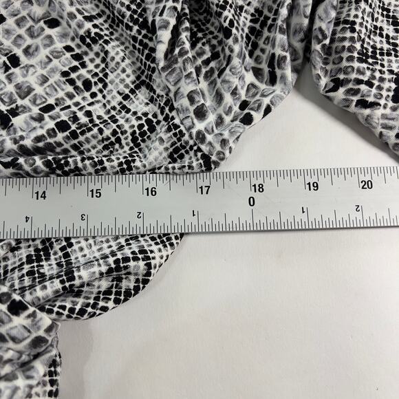 Good American L Womens Printed True Wrap Dress Python Gray Black Snake - Picture 7 of 10